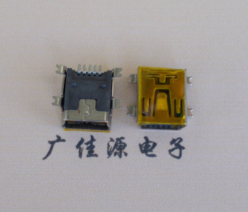 福建MINI USB 5P 接口 母座 全贴带麦拉 高9.6带0.9柱子