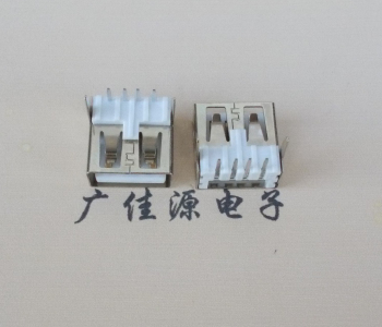 福建 USB2.0 AF 90度 直插脚 无后盖 平口铜壳