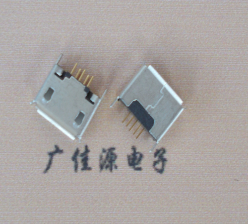 福建Micro usb立插180度 5p针加长2.0mm卷边雾锡