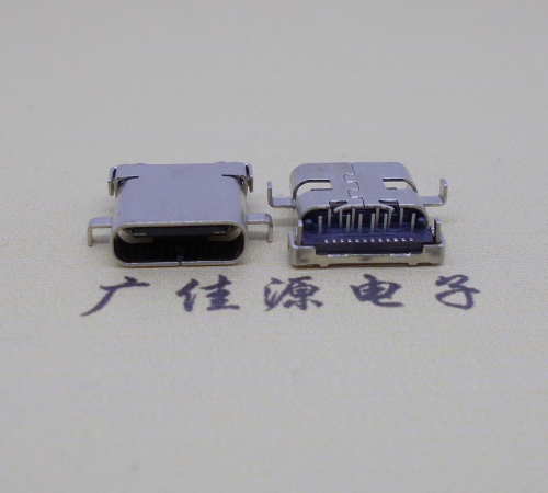 福建卧式沉板usb 3.1 type-c24p母座,端前插后贴smt连接器