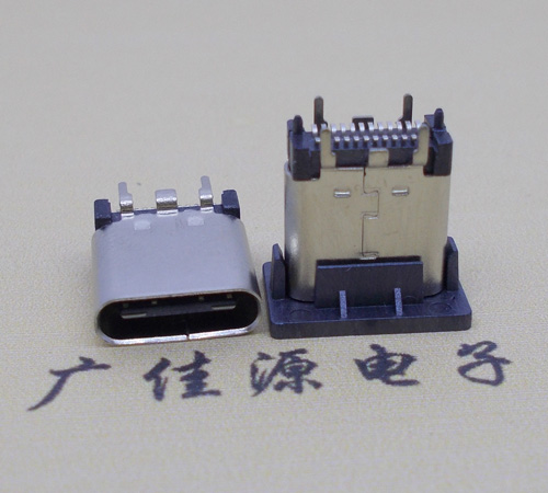 福建立式type-c24p短体母座长10.5mm 直立式type-c母座