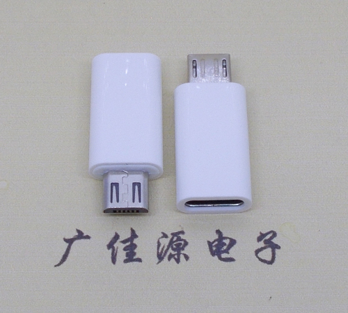 福建micro公头转接type c母座白色外壳长度L=26.2mm