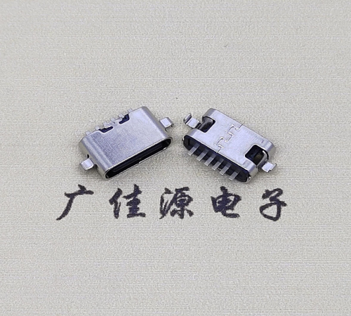 福建type c6p连接器 两脚插板 沉板0.8mm接口定义